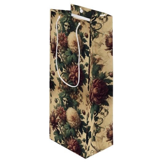 Eetherische dreiging - Gotisch botanisch ontwerp Wijn Cadeautas (Voorkant Gekanteld)