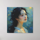 Eetherische elegantie - De vrouw van het mysterie Canvas Afdruk (Voorkant)