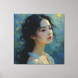 Eetherische elegantie - De vrouw van het mysterie Canvas Afdruk