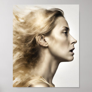 Eetherische elegantie: een portret van emotie poster