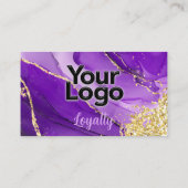 Eetherische elegantie: Paarse geode-geïnspireerd Informatiekaartje (Achterkant)