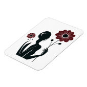 Eetherische elegantie – Vrouw & Bloemen Magneet (Linkerzijde)