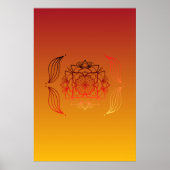 Eetherische Embers – rood en Oranje bloemontwerp Poster (Voorkant)