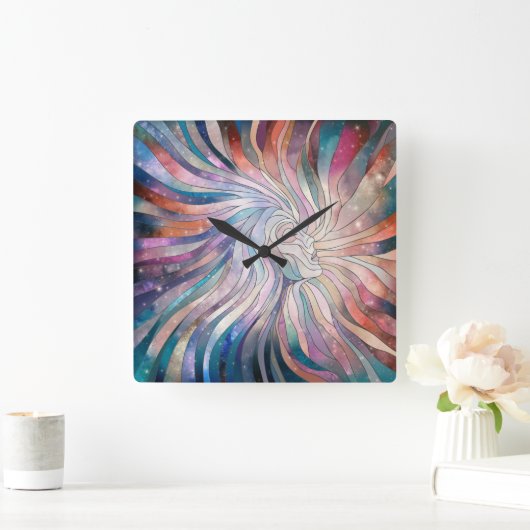 Eetherische essentie - mozaïekkunst vierkante klok (Huis)