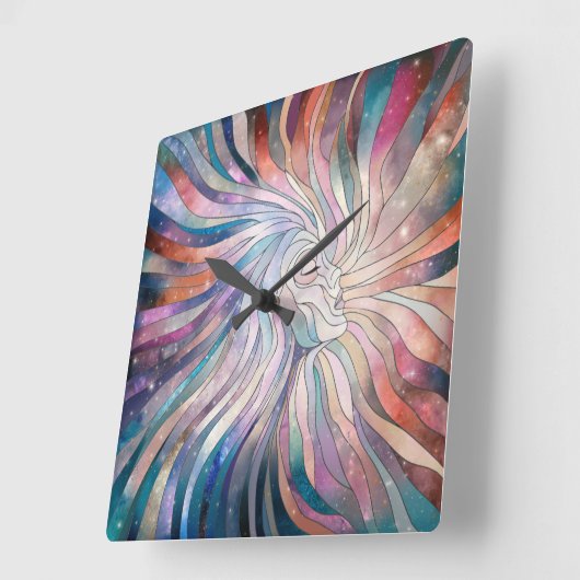 Eetherische essentie - mozaïekkunst vierkante klok (Hoek)