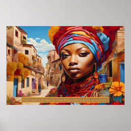 Eetherische essentie: portret van Afrikaanse drome Poster