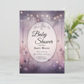 Eetherische Fairy Lights Forest Baby shower Kaart (Staand voorkant)