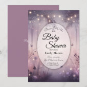 Eetherische Fairy Lights Forest Baby shower Kaart (Voorkant / Achterkant)