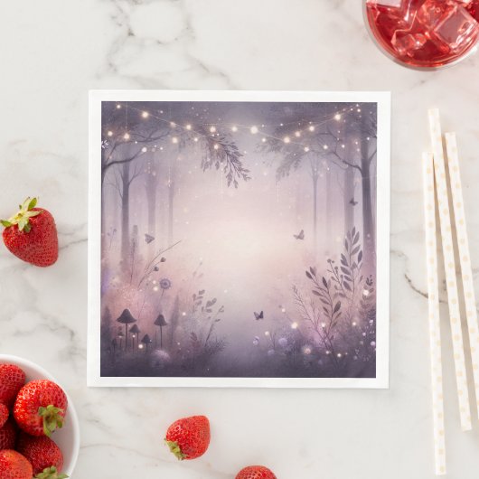 Eetherische Fairy Lights Forest Dinner servetten (Insitu)