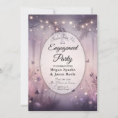 Eetherische Fairy Lights Forest Engagement Party Kaart (Voorkant)