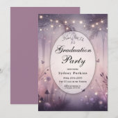 Eetherische Fairy Lights Forest Graduation Party Kaart (Voorkant / Achterkant)