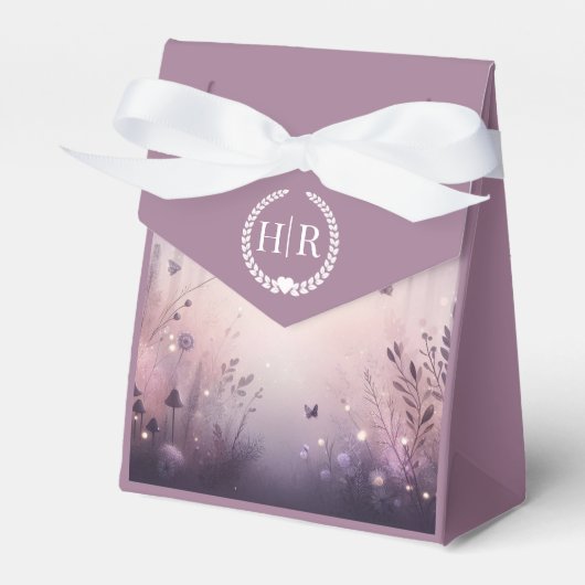 Eetherische Fairy Lights Forest Wedding Bedankdoosjes (Voorkant Zijde)