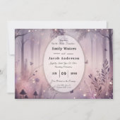 Eetherische Fairy Lights Forest Wedding Kaart (Voorkant)