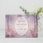 Eetherische Fairy Lights Forest Wedding Kaart (Staand voorkant)