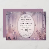 Eetherische Fairy Lights Forest Wedding Kaart (Voorkant / Achterkant)