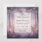 Eetherische Fairy Lights Forest Wedding Kaart (Voorkant)