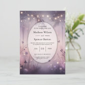 Eetherische Fairy Lights Forest Wedding Kaart (Staand voorkant)