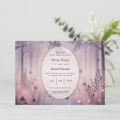 Eetherische Fairy Lights Forest Wedding Kaart (Staand voorkant)