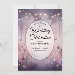 Eetherische Fairy Lights Forest Wedding Kaart