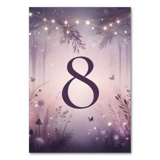 Eetherische Fairy Lights Forest Wedding Kaart (Voorkant)