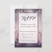 Eetherische Fairy Lights Forest Wedding RSVP Kaartje (Voorkant)