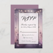 Eetherische Fairy Lights Forest Wedding RSVP Kaartje (Voorkant / Achterkant)