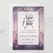 Eetherische Fairy Lights Forest Wedding Save The Date (Voorkant)