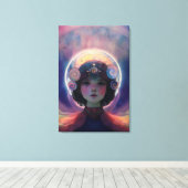 Eetherische fantasie Hemelse Kind Droomwachter Canvas Afdruk (Insitu (Houten vloer))