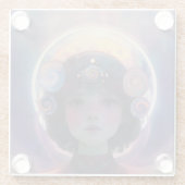 Eetherische fantasie Hemelse Kind Droomwachter Glazen Onderzetter (Achterkant)