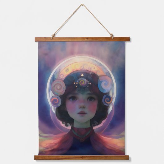 Eetherische fantasie Hemelse Kind Droomwachter Hangend Wandkleed (Voorkant)