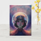 Eetherische fantasie Hemelse Kind Droomwachter Kaart (Gele Bloem)