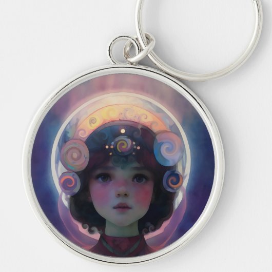 Eetherische fantasie Hemelse Kind Droomwachter Sleutelhanger (Voorkant)