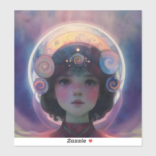 Eetherische fantasie Hemelse Kind Droomwachter Sticker (Vel)