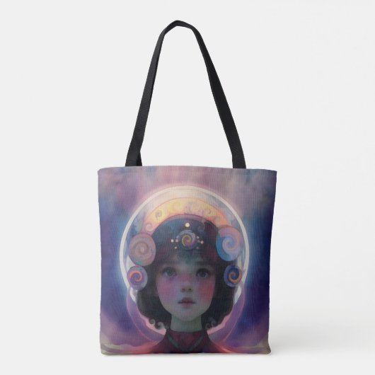 Eetherische fantasie Hemelse Kind Droomwachter Tote Bag (Achterkant)