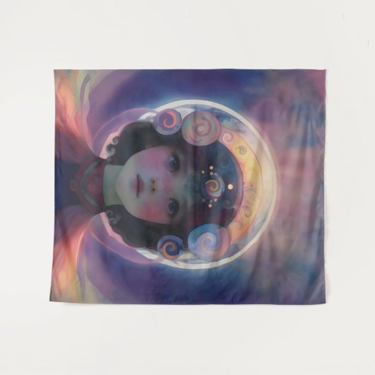 Eetherische fantasie Hemelse Kind Droomwachter Wandkleed (Voorkant (horizontaal))