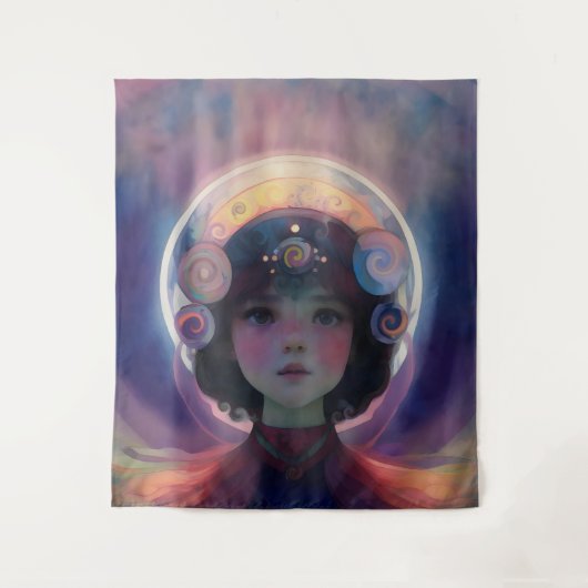 Eetherische fantasie Hemelse Kind Droomwachter Wandkleed (Voorkant)