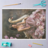 Eetherische fantasieportret Bloemen & Zwaan Tissuepapier (Craft)