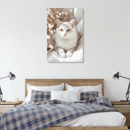 Eetherische Feline Serenity Canvas (Insitu (Slaapkamer))