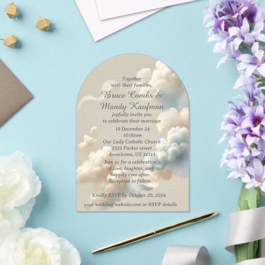 Eetherische gelukzaligheid Acryl Uitnodigingen (Insitu (Huwelijk))