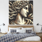 Eetherische godin - gegraveerde houtsnede stijl canvas afdruk (Insitu (Slaapkamer))