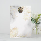 Eetherische gouden lijn Rozen Orthodox Christelijk Briefpapier (Staand voorkant)