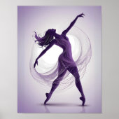 Eetherische Grace Paarse balletdanser in beweging Poster (Voorkant)