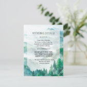 Eetherische groene en witte transculente bergen informatiekaartje (Staand voorkant)