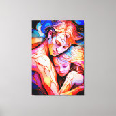 Eetherische Guardian Embrace - Fantasy Glas in loo Canvas Afdruk (Voorkant)