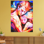 Eetherische Guardian Embrace - Fantasy Glas in loo Canvas Afdruk (Insitu (Woonkamer))