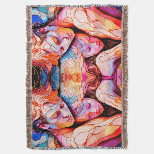 Eetherische Guardian Embrace - Fantasy Glas in loo Deken (Voorkant Verticaal)