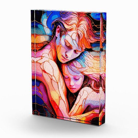 Eetherische Guardian Embrace - Fantasy Glas in loo Fotoblokken (Rechts)