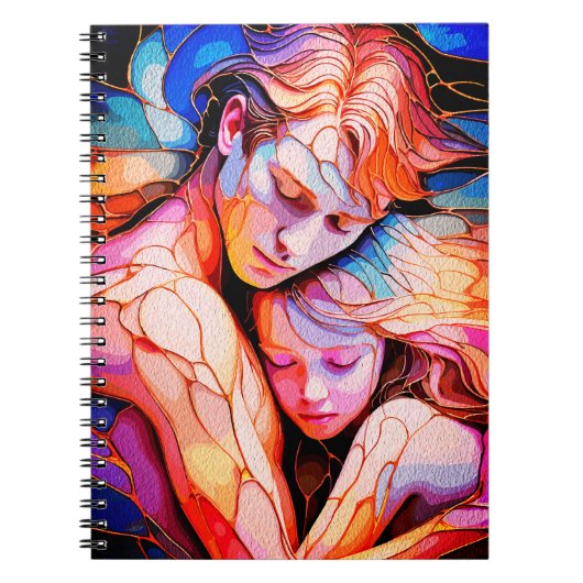 Eetherische Guardian Embrace - Fantasy Glas in loo Notitieboek (Voorkant)