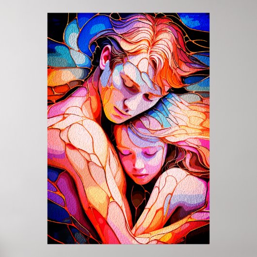 Eetherische Guardian Embrace - Fantasy Glas in loo Poster (Voorkant)