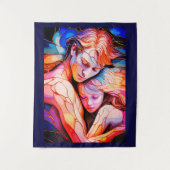 Eetherische Guardian Embrace - Fantasy Glas in loo Wandkleed (Voorkant)